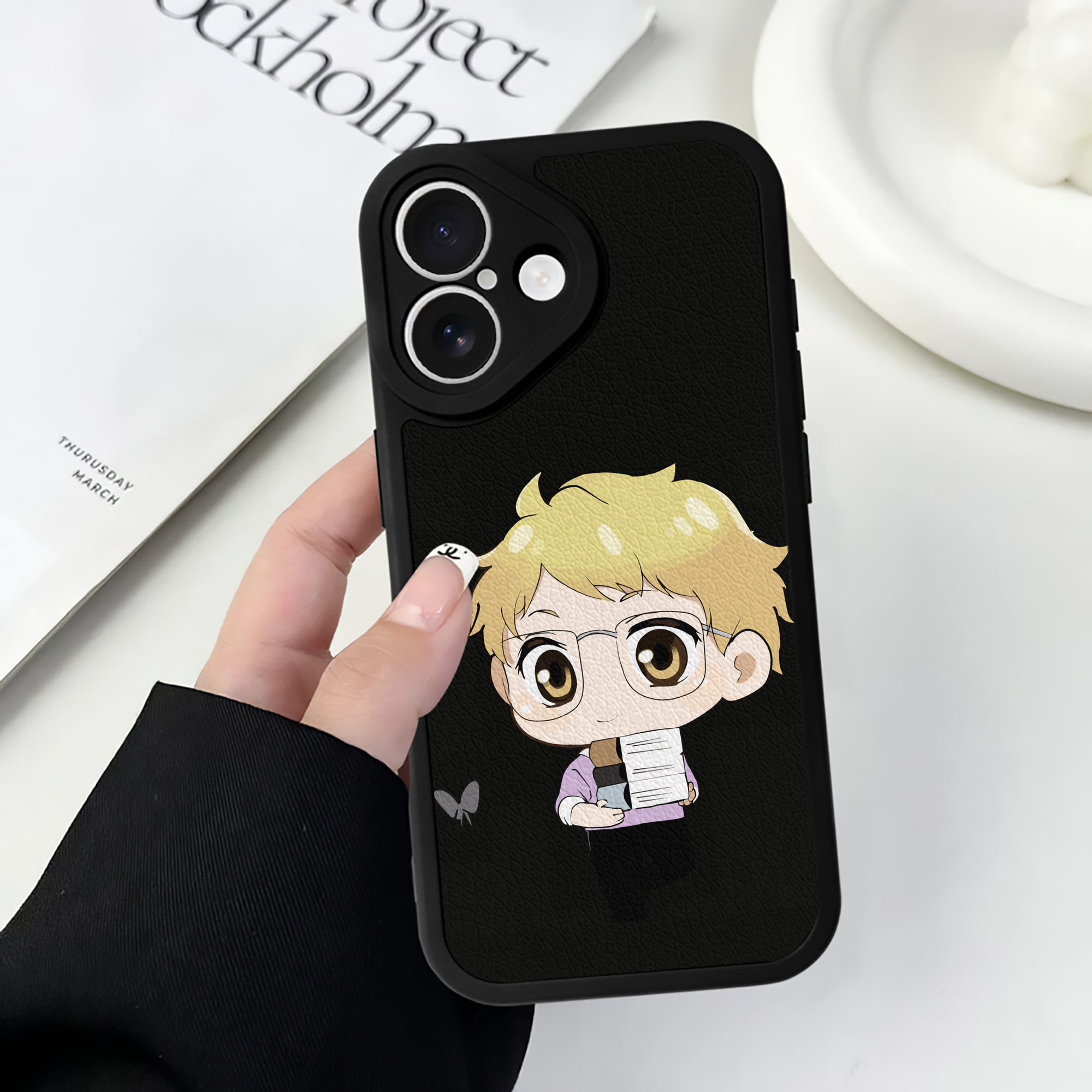 （画像用） ハイキュー!! Haikyu!! 【iPhone 16シリーズ対応】シリコンスマホケース（レザー調） 材質：シリコン
